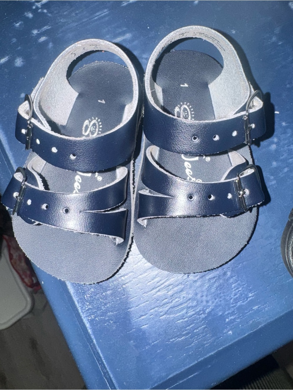 Classic Navy Blue Adjustable Toddler Sandals